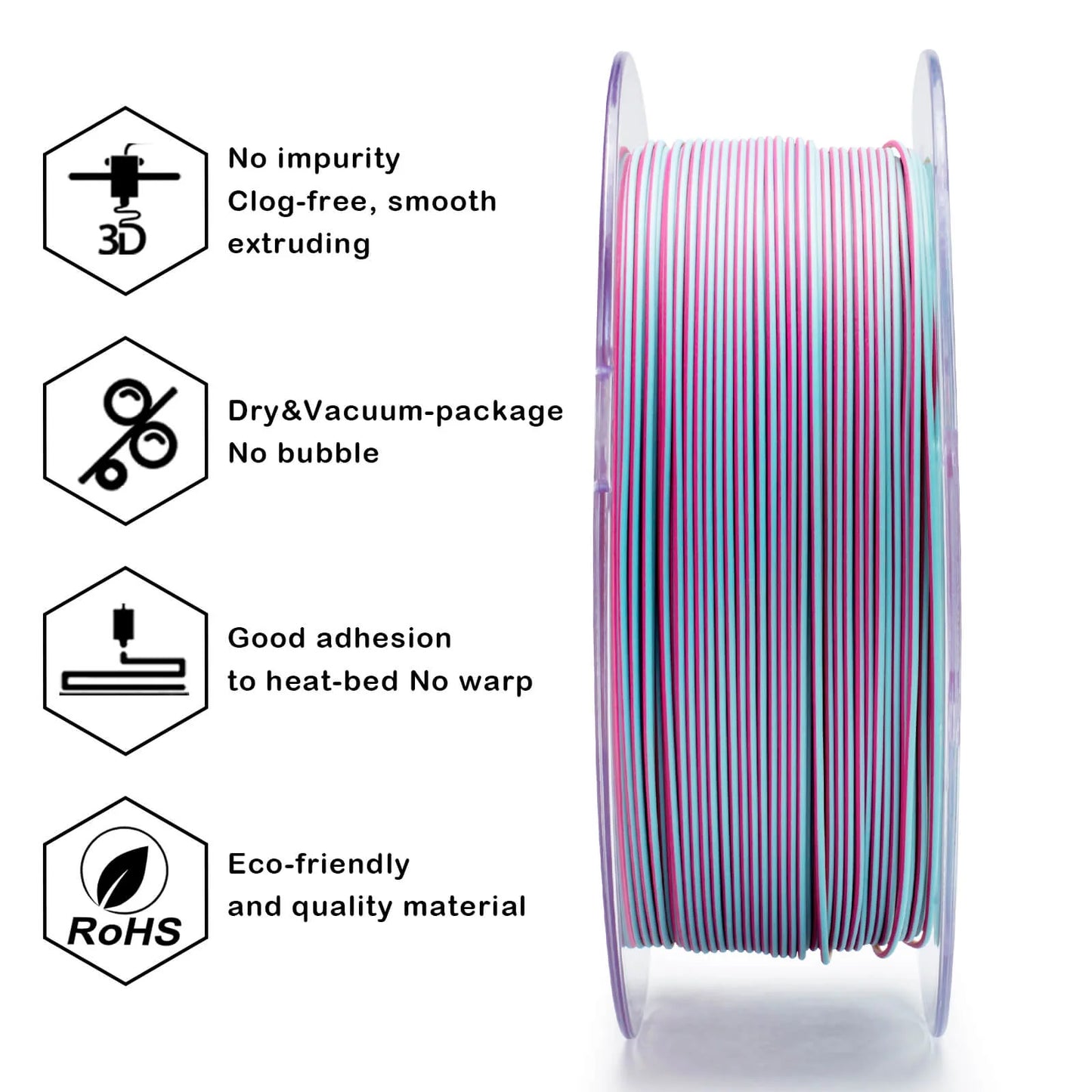 ZIRO Tri-color Matte PLA Filament 1.75mm, Maple Forest
