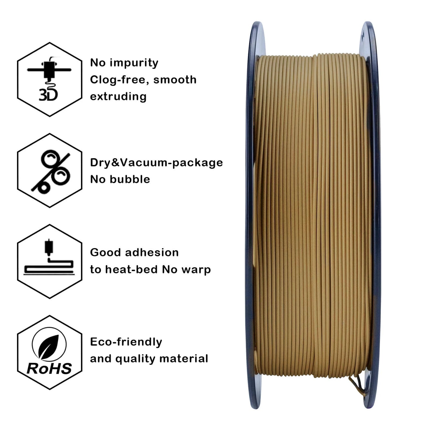 ZIRO Matte PLA Filament 1.75mm, Wood