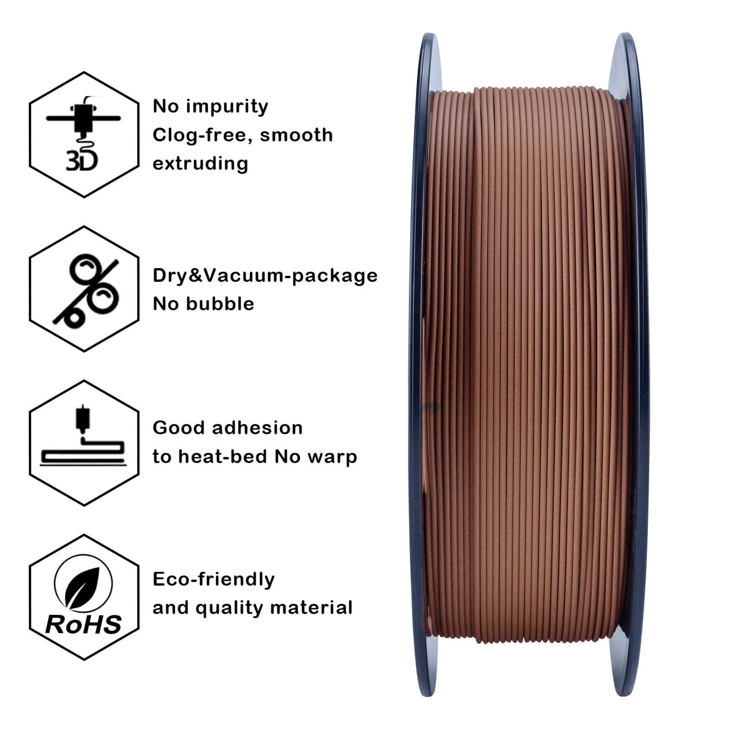 ZIRO Matte PLA Filament 1.75mm, Chocolate