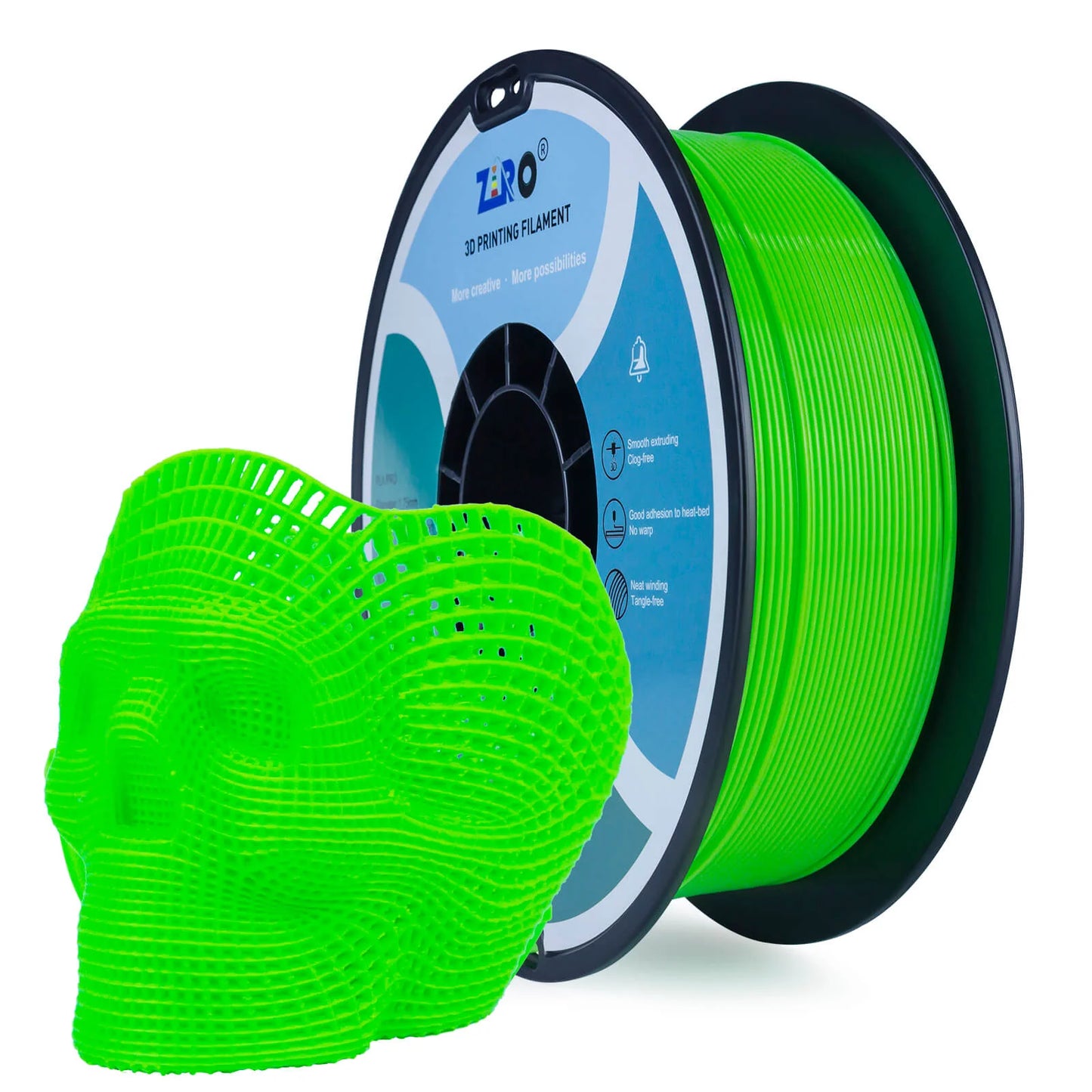 ZIRO Fluorescence PLA Filament 1.75mm, Fluo Green