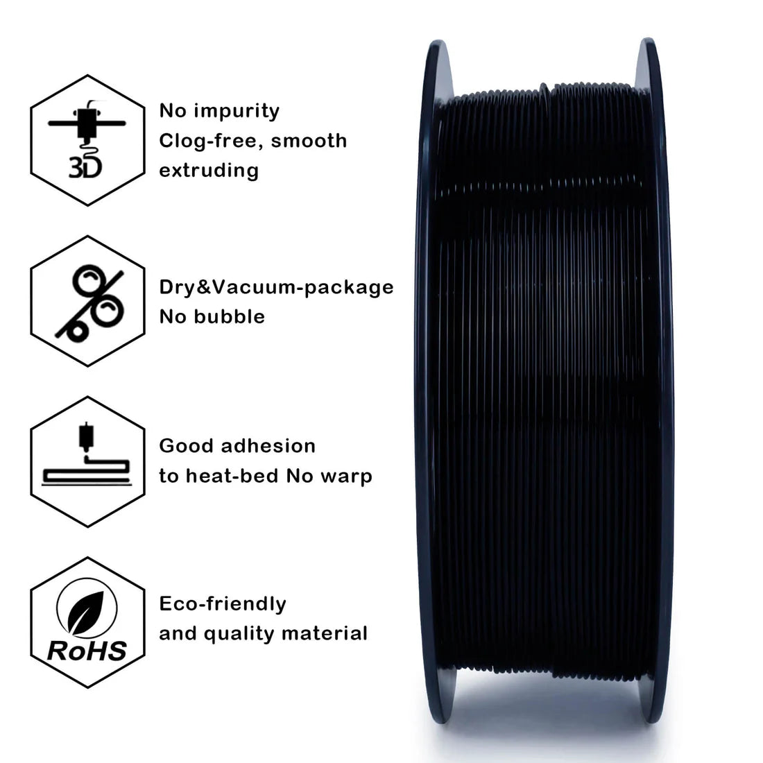ZIRO PLA PRO Basic Color Series Filament 1.75mm, Black
