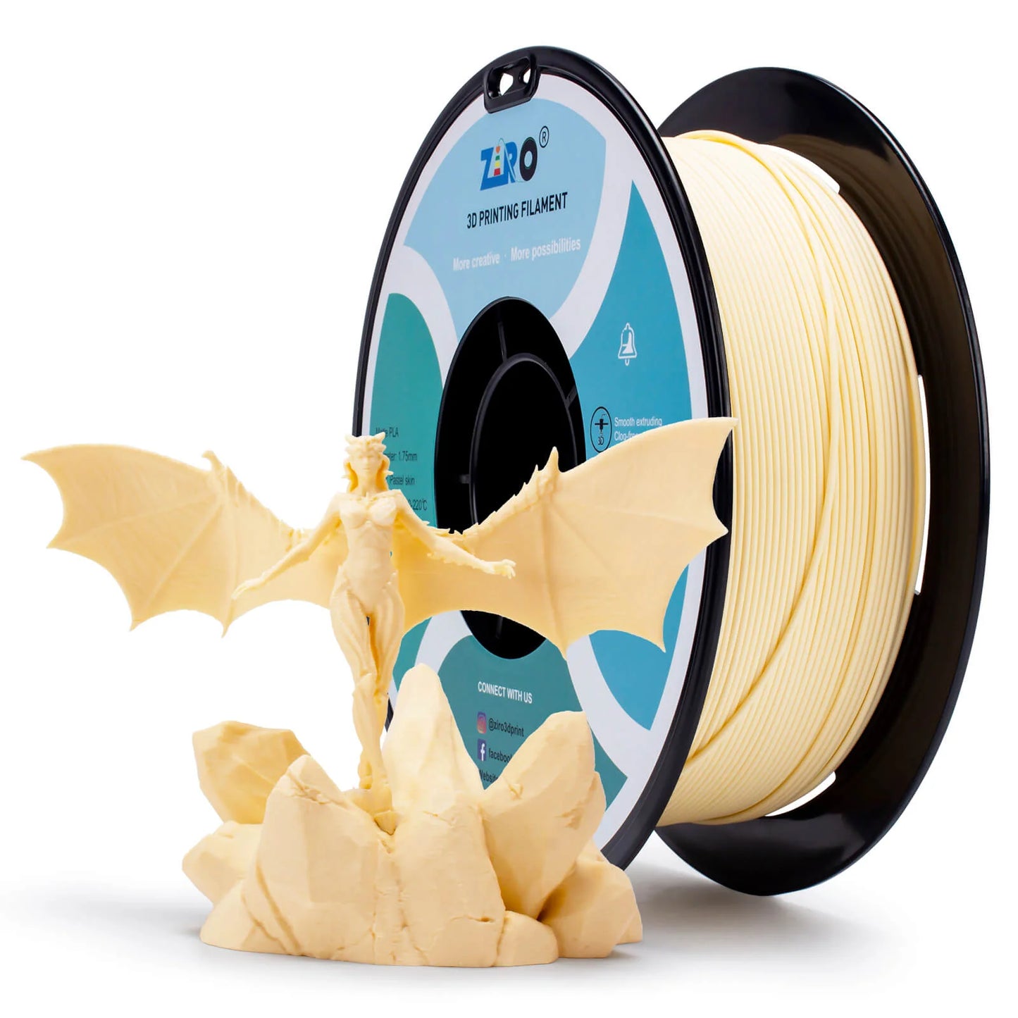 ZIRO Matte PLA Filament 1.75mm, Pastel Skin