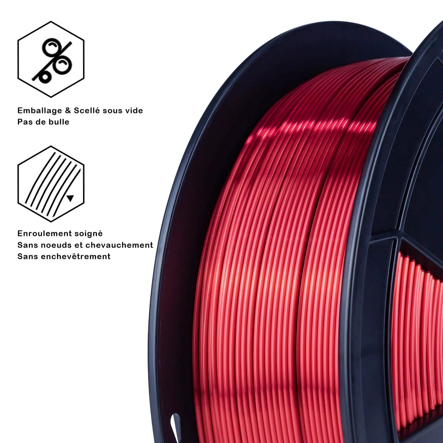 ZIRO Silk PLA Filament 1.75mm, Red