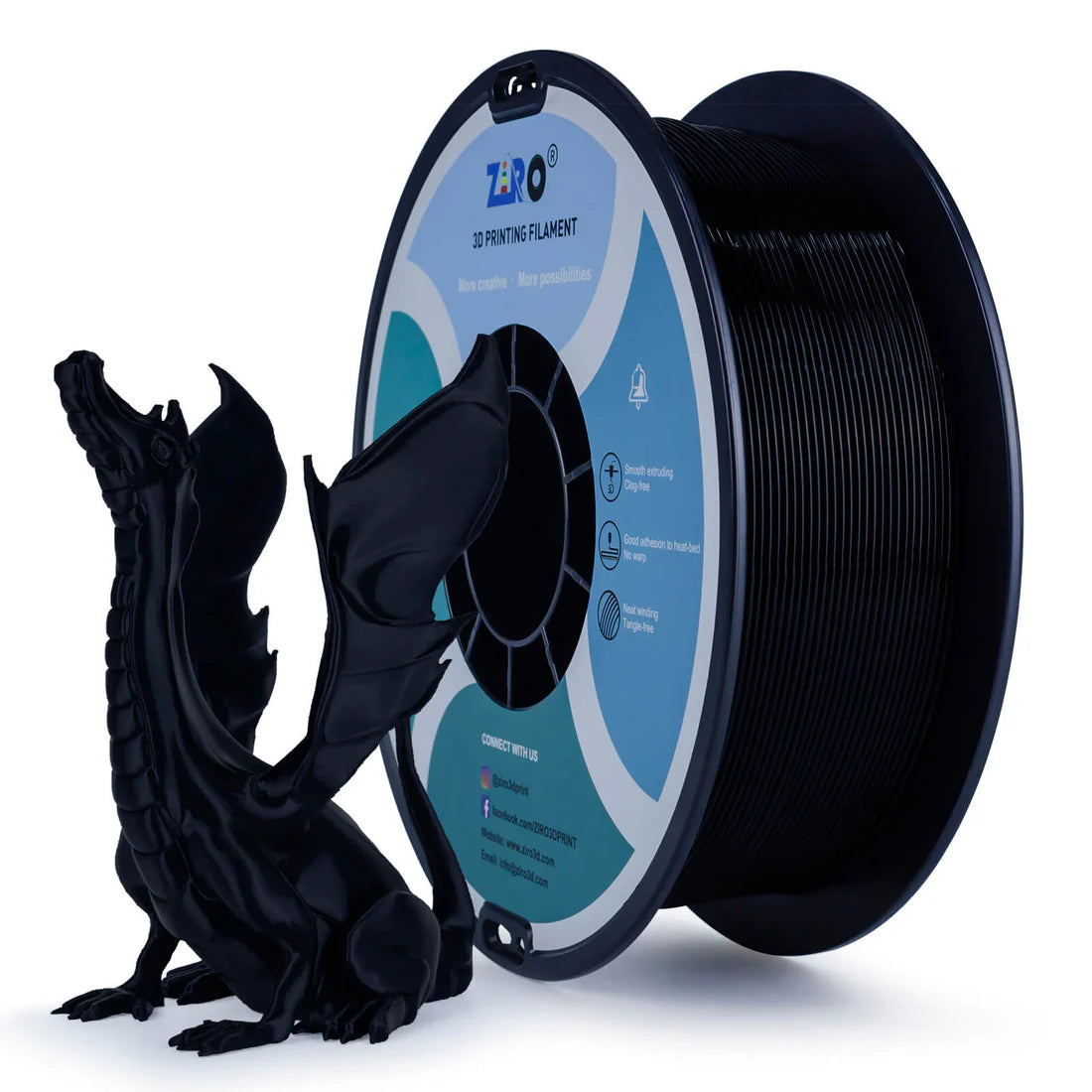 ZIRO PLA PRO Basic Color Series Filament 1.75mm, Black